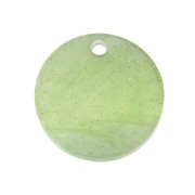 Sequin rond en plexiglas pailleté 19 mm - Olive - Gris vert x1