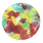 Pendentif rond en plexiglas 39 mm Ecaille de tortue - Multicolore x1|raw }}