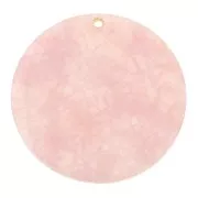 Pendentif rond en plexiglas pailleté 39 mm motif serpent - Rose clair - Rose x1