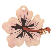 Pendentif fleur d'hibiscus en plexiglas pailleté 25x30 mm - Rose x1