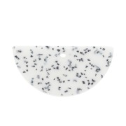 Pendentif demi-lune en résine 20x39.5 mm - Terrazzo Blanc et Noir  x1|raw }}
