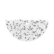 Pendentif demi-lune en résine 20x39.5 mm - Terrazzo Blanc et Noir  x1