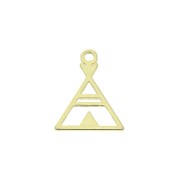 Breloque triangle ethnique - tipi - 13x10 mm en Argent 925 Doré x1