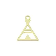 Breloque triangle ethnique - tipi - 13x10 mm en Argent 925 Doré x1