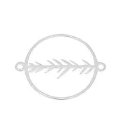 Intercalaire rond évidé avec feuillage 20x16 mm - Argent 925 x1