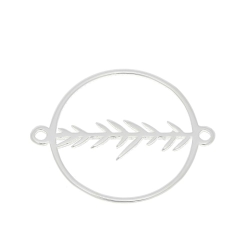 Intercalaire rond évidé avec feuillage 20x16 mm - Argent 925 x1