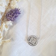 Intercalaire rond - médaille - 15 mm Chakra n°1 - Racine - Argent 925 x1