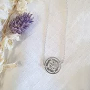 Intercalaire rond - médaille - 15 mm Chakra n°1 - Racine - Argent 925 x1