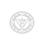 Intercalaire rond - médaille - 15 mm Chakra n°5 - Gorge - Argent 925 x1