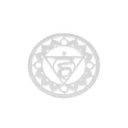 Intercalaire rond - médaille - 15 mm Chakra n°5 - Gorge - Argent 925 x1