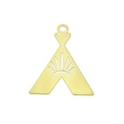 Breloque triangle ethnique design - tipi - 17x14 mm en Argent 925 Doré x1|raw }}