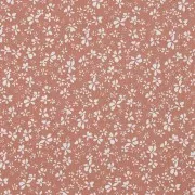 Tissu Cretonne de coton - Fleurs - Difatti - Marsala - Blanc x10cm