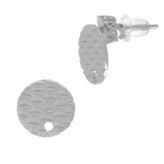 Clous d'oreilles disque travaillé 10 mm avec un trou - Acier inoxydable 304L x2
