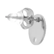Clous d'oreilles disque martelé 10 mm avec un trou - Acier inoxydable 304 x2