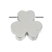Poussoir - Perle trèfle 8 mm pour cordon 1.5 mm - Acier inoxydable x1
