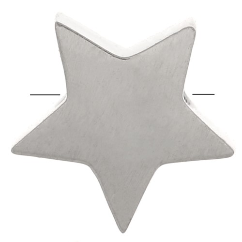 Poussoir - Perle étoile 8 mm pour cordon 1.8 mm - Acier inoxydable x1