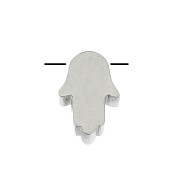 Poussoir - Perle main de Fatma 8x5.5 mm pour cordon 1.5 mm - Acier inoxydable x1