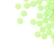 Assortiment de 200 perles plates lettres alphabet 7 mm - Vert clair - Blanc