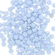 Assortiment de 200 perles plates lettres alphabet 7 mm Bleu pastel - Blanc