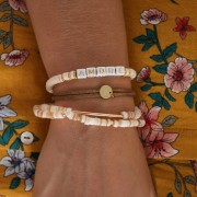 Assortiment de 200 perles lettres alphabet cubes 6 mm - Blanc - Argenté