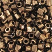 Miyuki Delica 8/0 Hex Cut DBLC0022 - Dark Bronze Metallic x10g