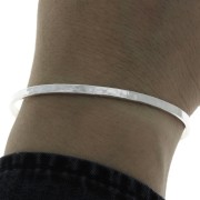 Bracelet jonc martelé 3x155 mm en Argent 925 x1