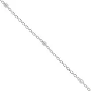 Chaîne maille forçat avec perles rondes facettées 2 mm(1x2) AG925 x50cm