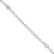 Chaîne maille forçat avec perles rondes facettées 2 mm(1x2) AG925 x50cm