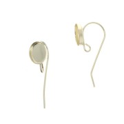 Crochets d'oreilles ovales pour cabochon 8x6 mm - Gold Filled (or laminé) x2