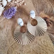 Crochets d'oreilles ovales pour cabochon 8x6 mm - Gold Filled (or laminé) x2