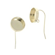 Crochets d'oreilles ronds pour cabochon 12 mm Gold Filled (or laminé) x2|raw }}