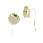 Crochets d'oreilles ronds pour cabochon 12 mm Gold Filled (or laminé) x2