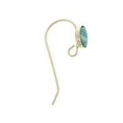 Crochets d'oreilles ronds pour cabochon 6 mm - Gold Filled (or laminé) x2