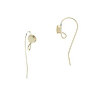 Crochets d'oreilles ronds pour cabochon 4 mm - Gold Filled (or laminé) x2