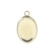 Pendentif ovale pour cabochon fond plat 14x10 mm - Gold filled (or laminé) x1
