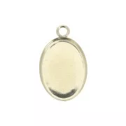 Pendentif ovale pour cabochon fond plat 14x10 mm - Gold filled (or laminé)  x1