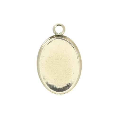 Pendentif ovale pour cabochon fond plat 14x10 mm - Gold filled (or laminé)  x1