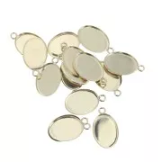 Pendentif ovale pour cabochon fond plat 14x10 mm - Gold filled (or laminé)  x1
