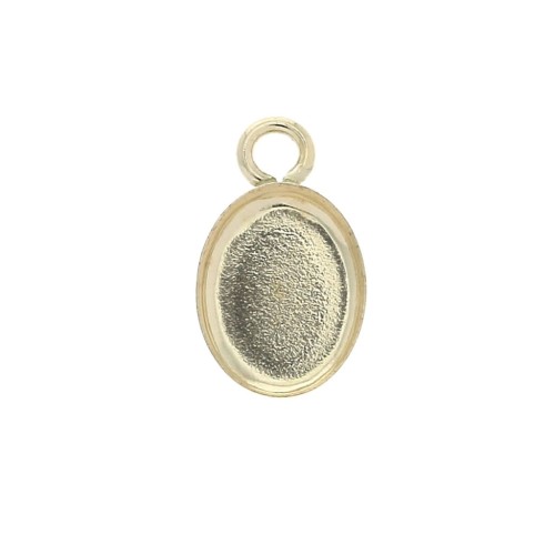 Pendentif ovale pour cabochon fond plat 8x6 mm - Gold filled (or laminé)  x1