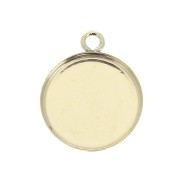 Pendentif rond pour cabochon fond plat 12 mm - Gold filled (or laminé)  x1|raw }}