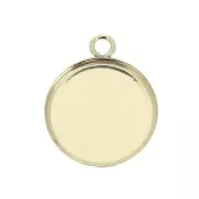 Pendentif rond pour cabochon fond plat 12 mm - Gold filled (or laminé)  x1