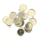 Pendentif rond pour cabochon fond plat 12 mm - Gold filled (or laminé)  x1