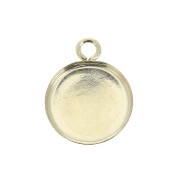Pendentif rond pour cabochon fond plat 10 mm - Gold filled (or laminé)  x1