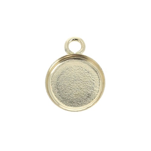 Pendentif rond pour cabochon fond plat 8 mm - Gold filled (or laminé)  x1