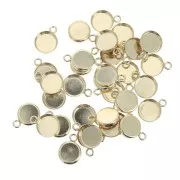 Pendentif rond pour cabochon fond plat 8 mm - Gold filled (or laminé)  x1