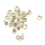 Pendentif rond pour cabochon fond plat 6 mm - Gold filled (or laminé)  x1