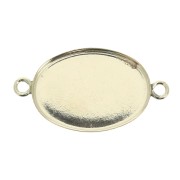 Intercalaire serti ovale pour cabochon fond plat 18x13 mm - Gold filled (or laminé)  x1