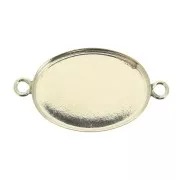 Intercalaire serti ovale pour cabochon fond plat 18x13 mm - Gold filled (or laminé)  x1