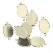 Intercalaire serti ovale pour cabochon fond plat 18x13 mm - Gold filled (or laminé)  x1