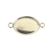 Intercalaire serti ovale pour cabochon fond plat 14x10 mm - Gold filled (or laminé)  x1|raw }}